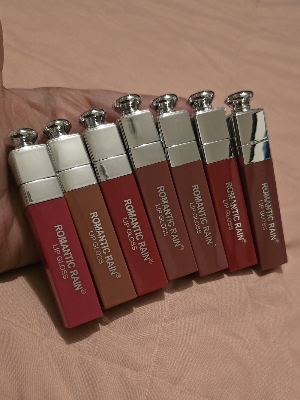 ROMANTIC RAIN Lip Gloss Set - Assorted Pink, Nude & Red Shades